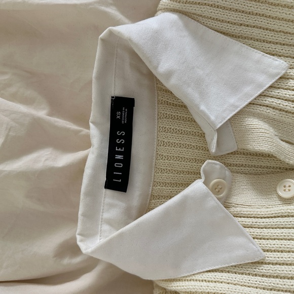 Lioness Prince rugby top Forest Green and Cream Striped Sweater - Picture 4 of 4